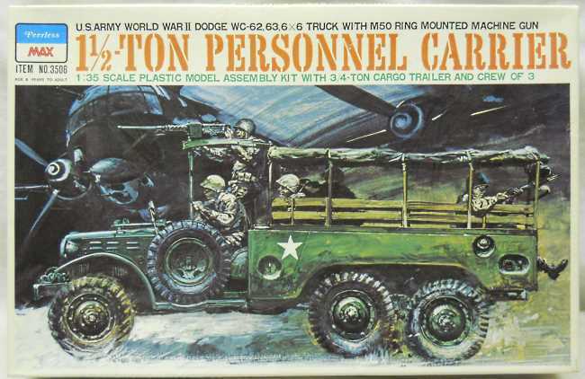 Peerless-Max 1/35 Dodge 1 1/2 Ton Personnel Carrier WC-62-63 - Cargo Trailer, 3506 plastic model kit